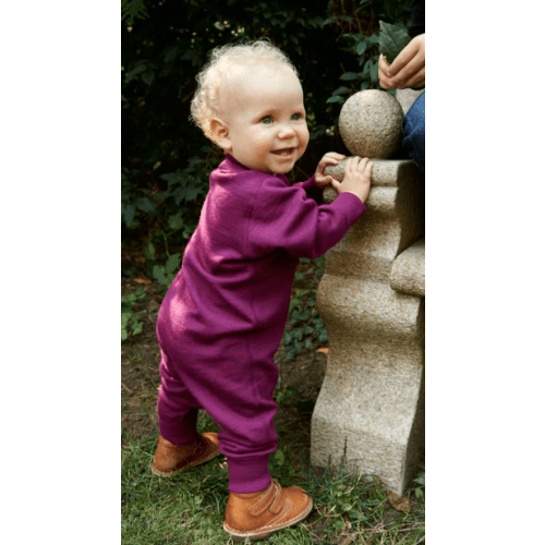 Baby merino wool terry one-piece in Elderberry - $80.99 - Dilling