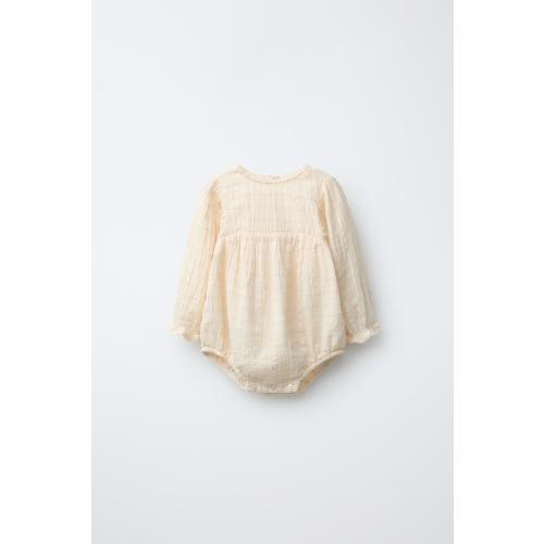 TEXTURED ROMPER - Ecru | ZARA United States