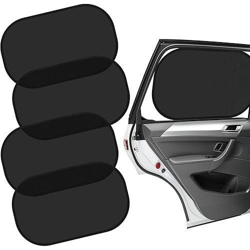 Car Window Shades for Baby (4 Pack), 19.6 x 12 Sun Shades for Side Windows, Foldable Car Shades for Child, Adsorption Window Covers from Glare and UV Rays