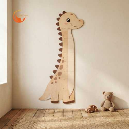 Personalized Handmade Dinosaur Growth Chart | Custom Wooden Nursery Decor