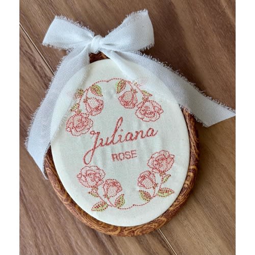 Custom Embroidered Name Hoop | Floral Baby Name Sign | Personalized Nursery Decor | Baby Girl Gift | Birth Announcement Keepsake
