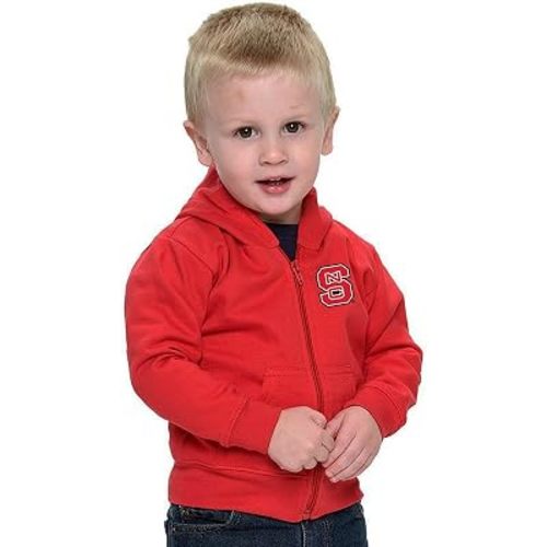 North Carolina State NC State Wolfpack Officially Licensed Full Zipper Baby Fleece Hoodie - RED 6M -18M