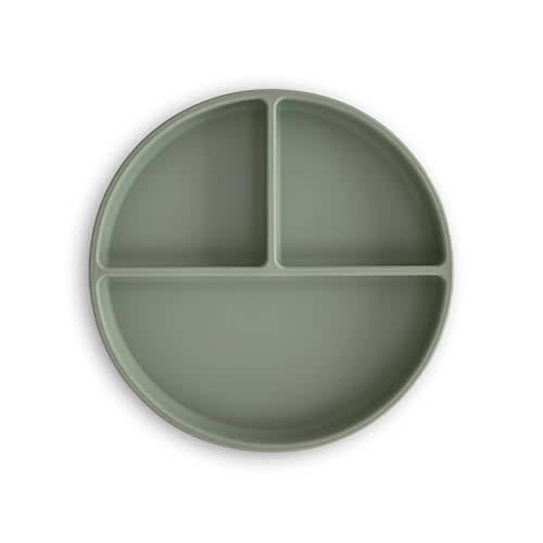 mushie Silicone Suction Plate | BPA-Free Non-Slip Design (Dried Thyme)
