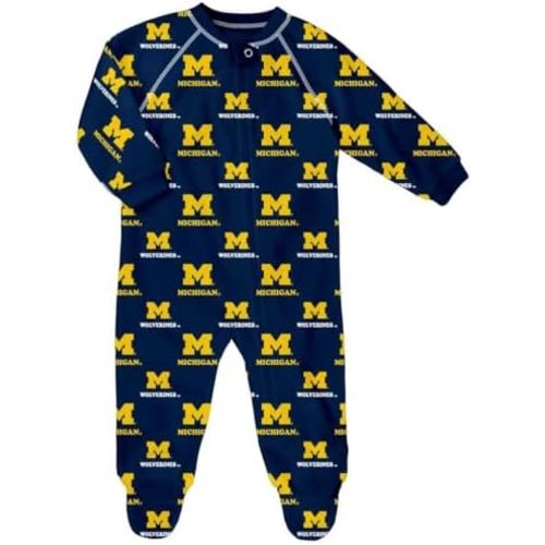 Outerstuff College NCAA Newborn Infant Raglan Full Zip Coverall Sleeper Onesie - (0-24 months)