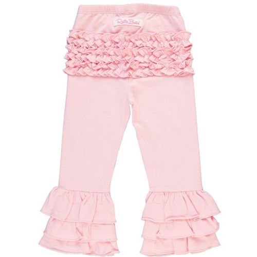 RuffleButts Baby Girls Ruffle Flare Pants - Pink, 12-18m