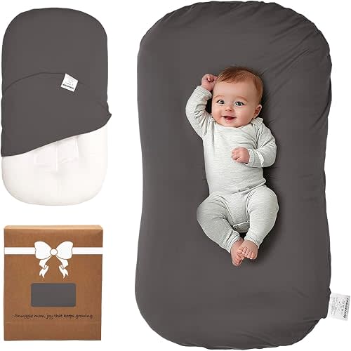 Baby Lounger Oversized 0-24 Months, Home and Travel Infant Cushion-Grey