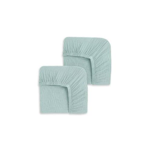 HALO 2pk 100% Organic Muslin Crib Fitted Sheets - Calm Sage