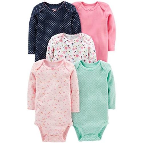 Simple Joys by Carter's Baby Girls 5-pack Long-sleeve Bodysuit