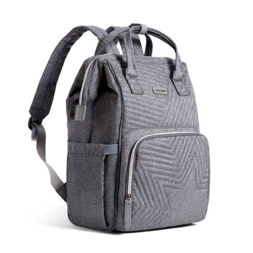 Quilted Diaper Bag-Gray