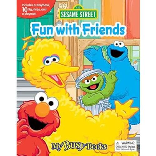 Sesame Street Fun with Friends My Busy Books - Storybook, 10 figurines, playmat