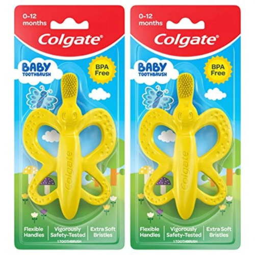 Colgate Baby Toothbrush and Teether, Bpa Free, 2 Count