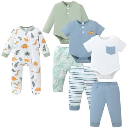 Jecson Baby Boy Outfits Baby Boy Clothes Soft Stretch Newborn Outfit 0M-12M