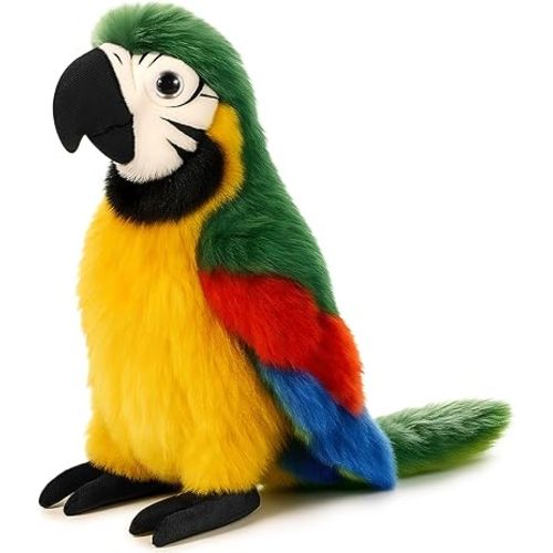 Jexine 9.8 Inch Macaw Parrot Stuffed Animal Parrot Plush Toy Soft Bird Stuffed Animal Plush Toy for Birthday Doll Gifts Bird Party Favors Decoration (Green)