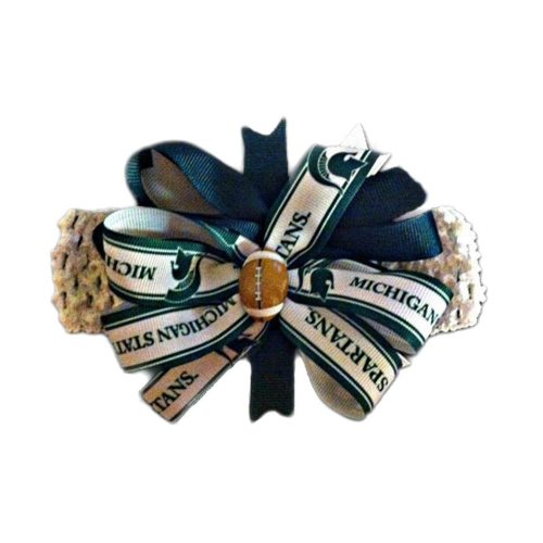 Michigan State Baby Girl Boutique Bow Crocheted Headband