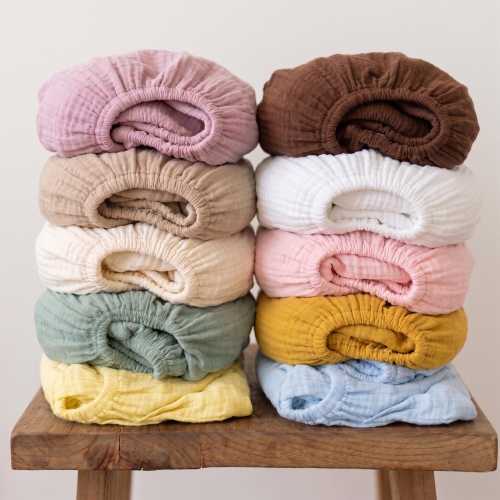 Organic Muslin Fitted Sheet: Handmade Baby/Toddler Bedding, Custom Size