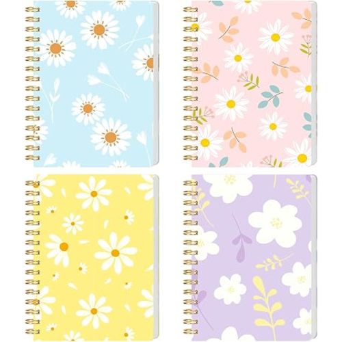 Koogel 4PCS Small Spiral Notebook 4x6, Pocket Notebooks College Ruled