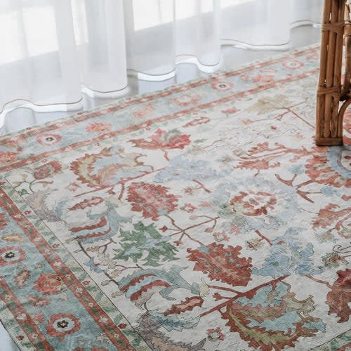 Autumn Multi-Colour Dalisay Floral Machine Washable Rug