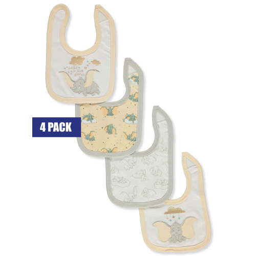Disney Dumbo Baby Unisex 4-Pack Bibs - multi, one size