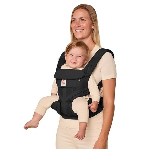 Ergobaby Omni Classic Baby Carrier Newborn to Toddler - Breathable Baby Carriers for Summer - All-Position Carrier with Lumbar Support (7-45 Pounds), Mesh, Onyx Black
