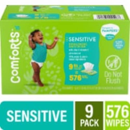 Comforts™ Sensitive Baby Wipes, 9 pk / 64 count