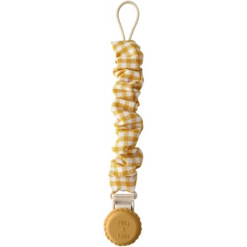 Muslin Cotton - Metal-Free Pacifier Clips, Lightweight and Secure Pacifier Holder for Babies (Sun Éclat) - Mila & Lulu