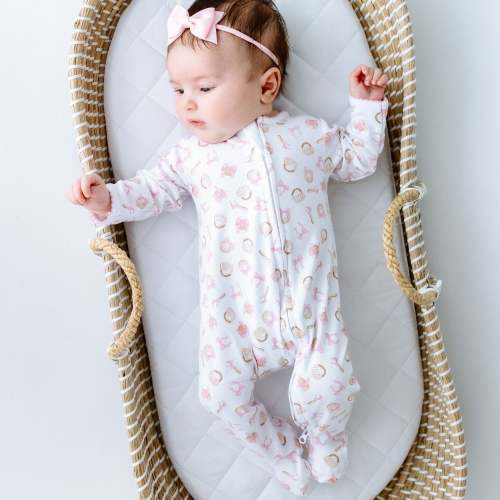Baby Girl Precious Lil' Sluggers Zip Footie Gift Set