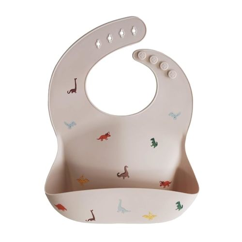 mushie Silicone Baby Bib | Adjustable Fit Waterproof Bibs