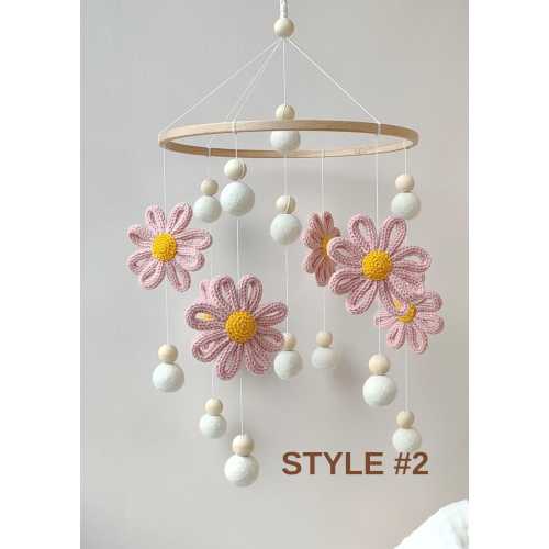 Baby mobile, Flower baby mobile, Baby girl mobile, Baby girl nursery, Daisy nursery, Minimalist baby mobile, You are my sunshine, Mobile