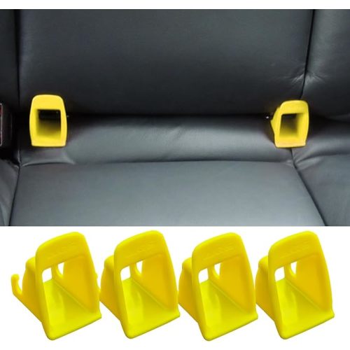 ISOFIX Interface Belt Latch Guide, 4Pcs Car Seat ISOFIX Interface Buckle Fixed Guide Groove Car Seat Bracket Connector (4Pcs Yellow)
