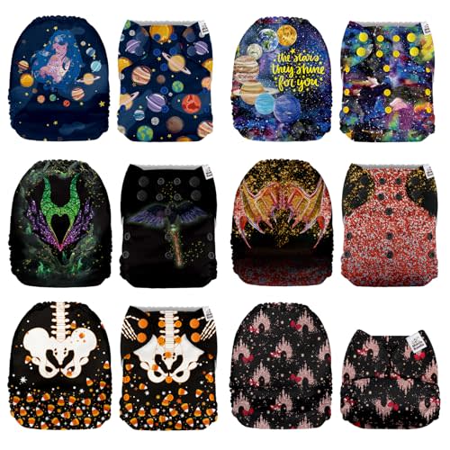 Mama Koala 1.0 Cloth Diapers for Babies, 6 Pack Pocket Shell Only (NO Inserts) - One Size Washable and Reusable Pocket Diapers for Newborns and Toddlers - 160086