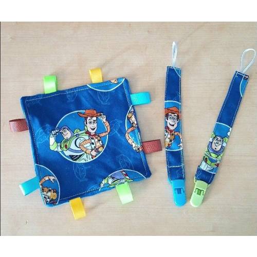 Toy Baby Pacifier clips and Crinkle Toy. Sold separately or as a set. Handmade.