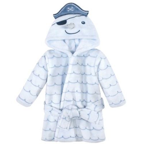 Hudson Baby Infant Boy Plush Animal Face Bathrobe, Narwhal, 0-9 Months