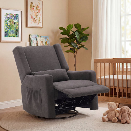 Latitude Run® Tucker Upholstered Glider Recliner Rocking Chair Swivel for Nursery & Living Room & Reviews | Wayfair