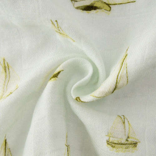 Sailboat Melody Organic Cotton Two-Piece Burp Cloth Set - Milkbarn Kids | Maisonette