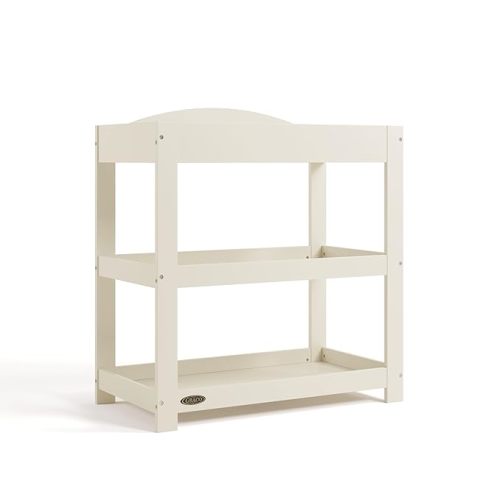 Graco Customizable Changing Table with Water-Resistant Changing Pad (Frosted Oat) - Customizable Modern Flat or Classic Arched Headboard, Changing Pad Included