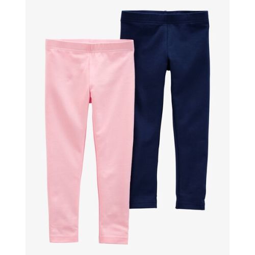 Baby Girl 2-Pack Cotton Stretch Leggings - 9 months