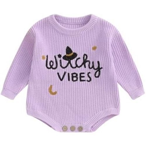 BemeyourBBs Newborn Baby Boy Girl Halloween Sweater Knit Long Sleeve Embroidery Oversized Sweater Romper Warm Fall Clothes