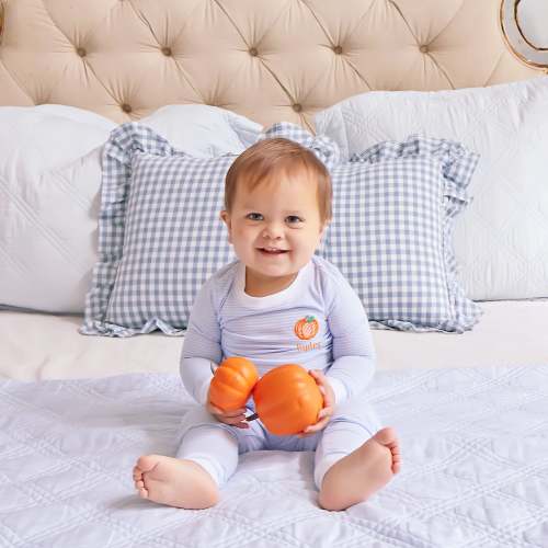 Pumpkin Light Blue Stripe Pajamas