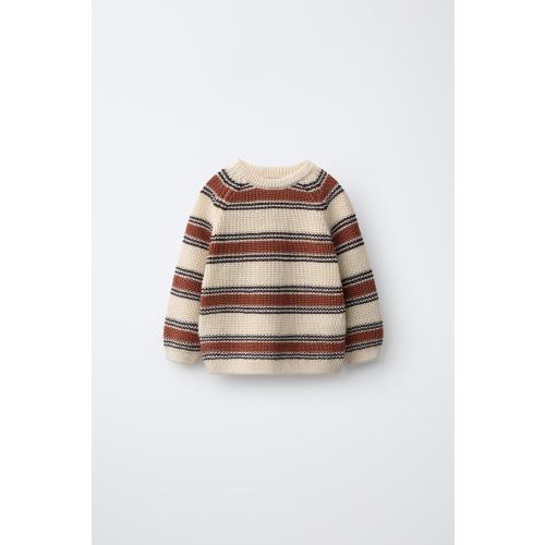 STRIPED KNIT JUMPER - Light beige | ZARA United States
