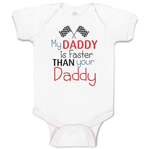 Cute Rascals Baby Bodysuit My Daddy Is Faster than Your Daddy Race Car Dad Father's Day Funny Cotton