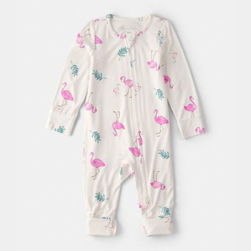 Baby Girl Carter's Flamingo PurelySoft 2-Way Zip Snug Fit Sleep & Play