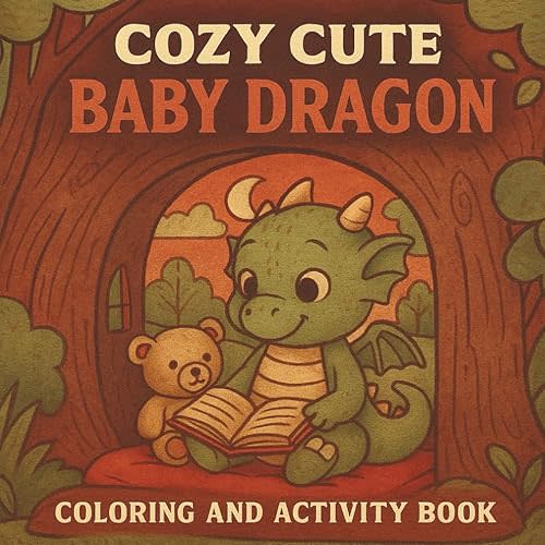 Cozy Cute Baby Dragon Coloring and Activity Book: Bold, Relaxing Coloring and Play Coloring Pages: Simple, Adorable Baby Dragons in Whimsical Scenes, ... Activities for Creative Calm and Cozy Moments Paperback – October 20, 2025