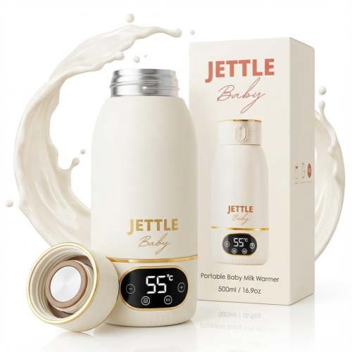 Jettle Portable Baby Bottle Warmer 500ml, Cordless, LED Control