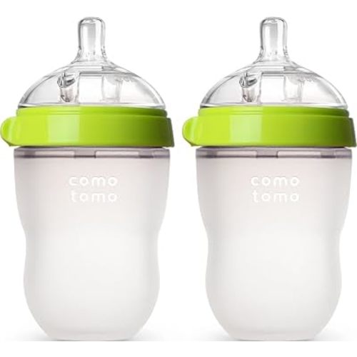 Comotomo Baby Bottle Double Pack, Green, 8oz