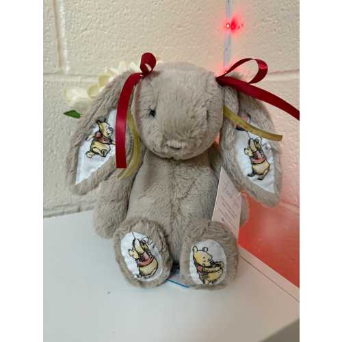 Custom Jellycat Bunny - 12 inch (College, Graduation, Disney, NFL, NBA, NHL, Baby Present, Gift)