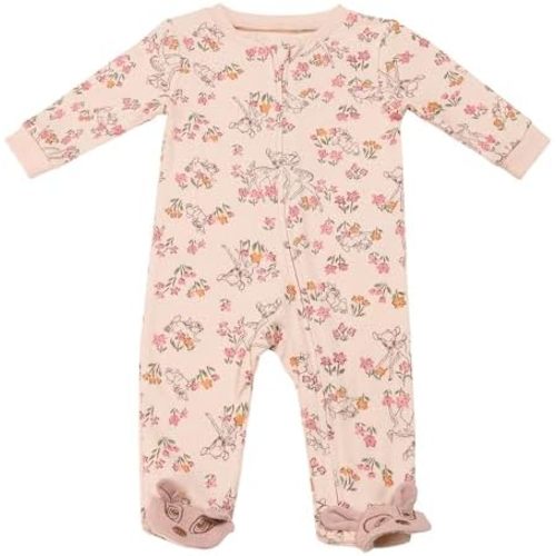 Magic Threadz Disney Clothes Baby Girls Quilted Footie Coveralls Winnie the Pooh, Bambi and Marie Printed Onesie (0/3M-6/9M)