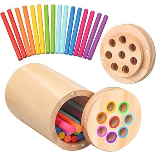 Montessori Toys for 1-3 Year Old,Color Sorting & Fine Motor Skills Preschool Learning Activities,Wooden Sensory Toys for Toddlers