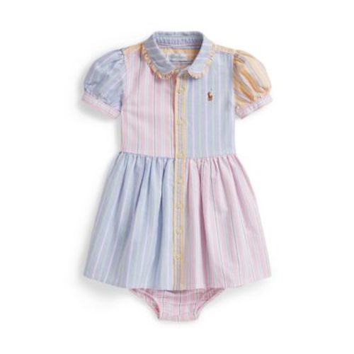 Baby Girls Striped Cotton Fun Shirtdress & Bloomer