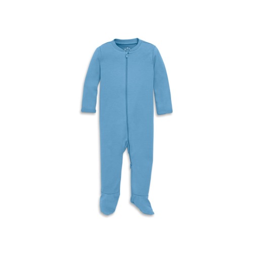 Baby Organic Zip Footie In Solid