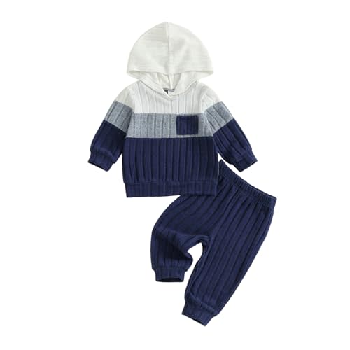POZMTIORE Infant Baby Boys Fall Outfit Pants Sets Long Sleeve 3 6 12 18 24 Months 2 3 T Toddler Boy Pullover Pants